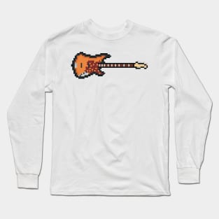 Pixel Jazz Bass Guitar Long Sleeve T-Shirt